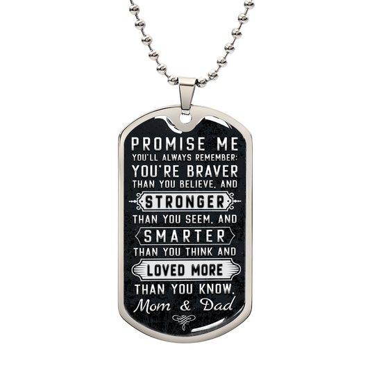 Promise me Dog Tag Keychain
