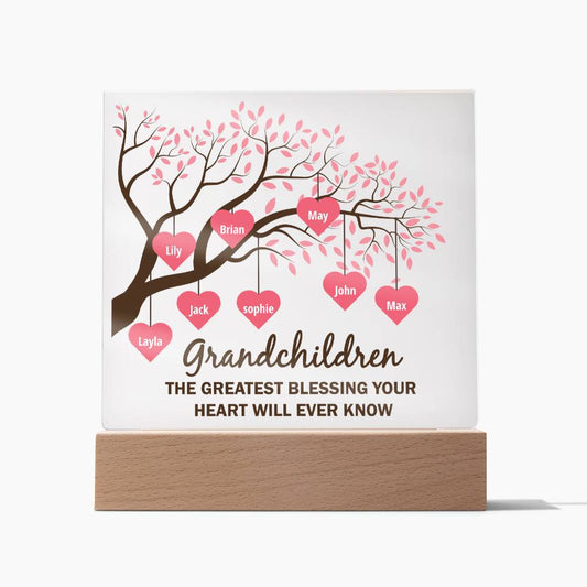 Grandchildren-Personalized Square Plaque