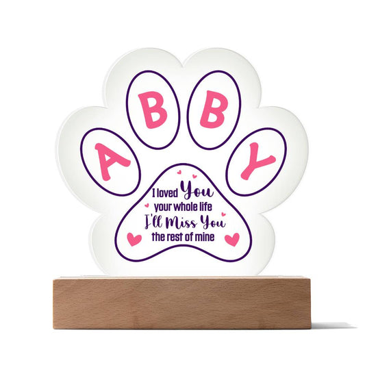 Acrylic Paw Plaque I loved you Paw Print Plaque